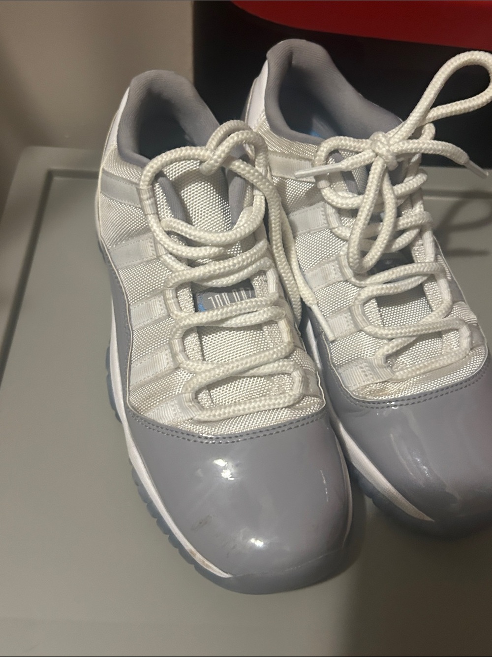 Jordan boysWhite and Light Gray Low-Top Sneakers